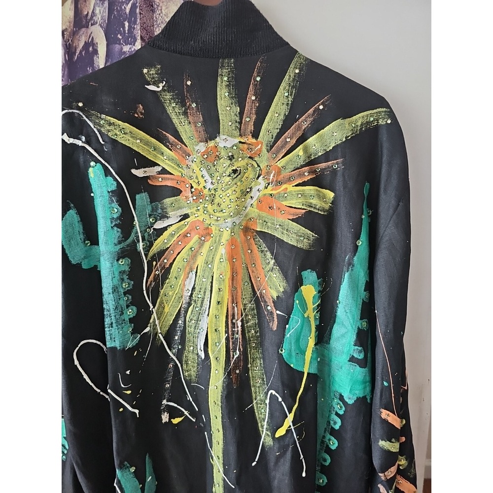 CONCETTA Rafanello ST. MARTIN Snap Button Painted Embellished Jacket 50" Chest - Picture 7 of 9